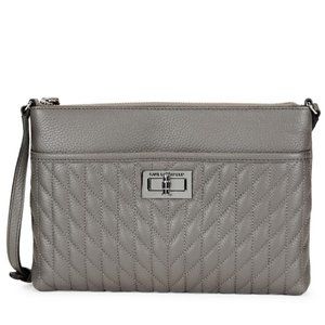 Karl Lagerfeld Quilted Leather Crossbody Bag Lady Grey